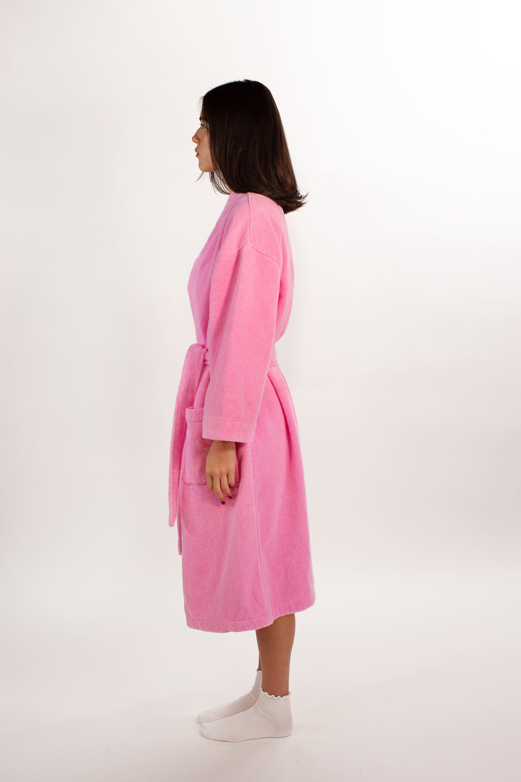 Soft pink terry cloth bathrobe by Miski (Size_S/M)